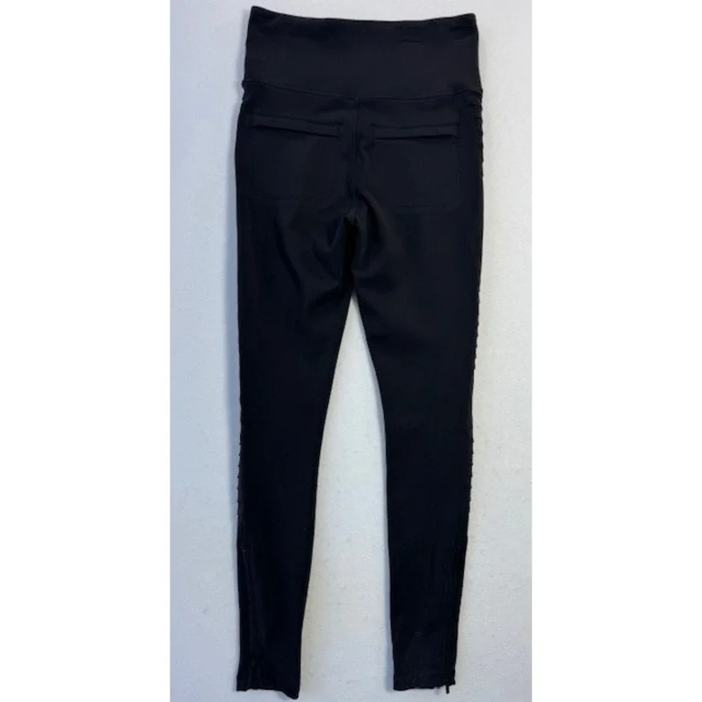 ATHLETA Delancey Moto Tight Women's SIZE XS Black Legging‎ Pockets Stretch Yoga